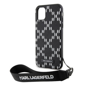 Оригинален твърд гръб KARL LAGERFELD Monogram Losange Saffiano KLHCN61SAKLMBSK - iPhone 11 черен - Img 6