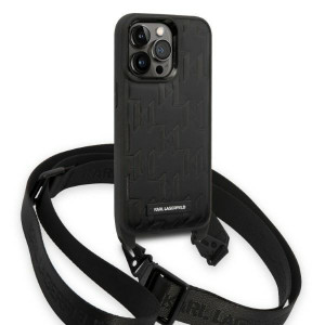 Оригинален твърд гръб KARL LAGERFELD Monogram Plaque Logo Strap KLHCP14LSTMMK - iPhone 14 Pro черен - Img 3