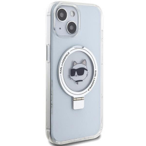 Оригинален твърд гръб KARL LAGERFELD Ring Stand Choupette Head MagSafe KLHMP15SHMRSCHH - iPhone 15 бял - Img 4