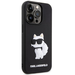 Оригинален твърд гръб KARL LAGERFELD Rubber Choupette 3D KLHCP14X3DRKHNK - iPhone 14 Pro Max черен - Img 4