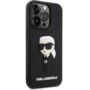 Оригинален твърд гръб KARL LAGERFELD Rubber Ikonik 3D KLHCP14L3DRKINK - iPhone 14 Pro черен - Img 4