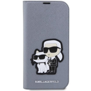Оригинален твърд гръб KARL LAGERFELD Saffiano Karl & Choupette KLBKP14XSANKCPG - iPhone 14 Pro Max сребрист - Img 3