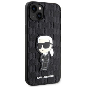 Оригинален твърд гръб KARL LAGERFELD Saffiano Monogram Ikonik KLHCP14MSAKHPKK - iPhone 14 Plus черен - Img 4