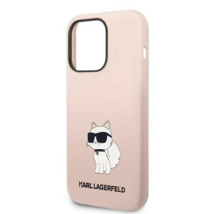 Оригинален твърд гръб KARL LAGERFELD Silicone Choupette KLHCP14LSNCHBCP - iPhone 14 Pro розов - Img 6