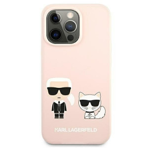 Оригинален твърд гръб KARL LAGERFELD Silicone Ikonik Karl & Choupette KLHMP13XSSKCI MagSafe - iPhone 13 Pro Max светлорозов - Img 4