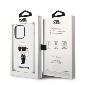 Оригинален твърд гръб KARL LAGERFELD Silicone Ikonik KLHCP14LSNIKBCH - iPhone 14 Pro бял - Img 8
