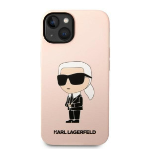 Оригинален твърд гръб KARL LAGERFELD Silicone Ikonik KLHCP14MSNIKBCP - iPhone 14 Plus розов - Img 3