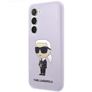 Оригинален твърд гръб KARL LAGERFELD Silicone Ikonik KLHCS23MSNIKBCU - Samsung Galaxy S23+ лилав - Img 2