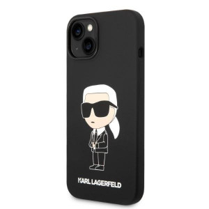 Оригинален твърд гръб KARL LAGERFELD Silicone Ikonik KLHMP14MSNIKBCK MagSafe - iPhone 14 Plus черен - Img 2