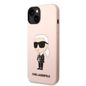 Оригинален твърд гръб KARL LAGERFELD Silicone Ikonik MagSafe KLHMP14MSNIKBCP - iPhone 14 Plus розов - Img 2