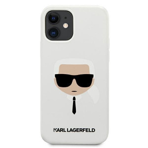 Оригинален твърд гръб KARL LAGERFELD Silicone Karl's Head KLHCP12SSLKHWH - iPhone 12 mini бял - Img 3