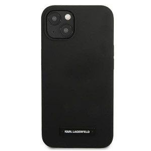 Оригинален твърд гръб KARL LAGERFELD Silicone Plaque KLHCP13SSLMP1K - iPhone 13 mini черен - Img 3
