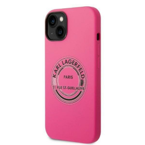 Оригинален твърд гръб KARL LAGERFELD Silicone RSG KLHCP14MSRSGRCF - iPhone 14 Plus розов - Img 2