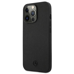 Оригинален твърд гръб MERCEDES Leather Meshed Metal Logo MEHCP13LMBLBK - iPhone 13 Pro черен - Img 2