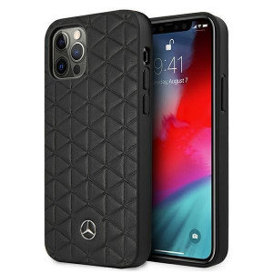 Оригинален твърд гръб MERCEDES Leather Quilted Embossed MEHCP12LSPSBK - iPhone 12 Pro Max черен - Img 1