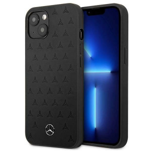 Оригинален твърд гръб MERCEDES Leather Stars MEHCP13SPSQBK - iPhone 13 mini черен - Img 1