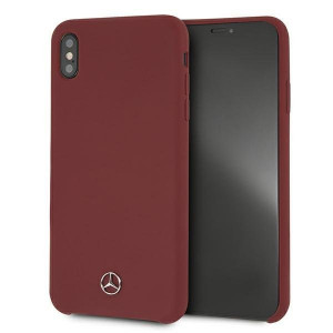 Оригинален твърд гръб MERCEDES Silicone MEHCI65sILRE - iPhone XS Max червен - Img 1