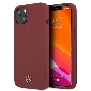 Оригинален твърд гръб MERCEDES Silicone MEHCP13SSILRE - iPhone 13 mini червен - Img 1
