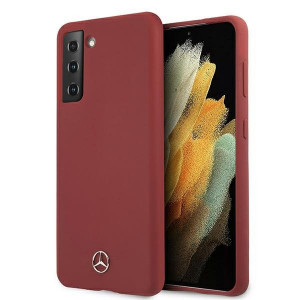 Оригинален твърд гръб MERCEDES Silicone MEHCS21 5GSSILRE - Samsung Galaxy S21 5G червен - Img 1