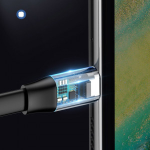 Плосък кабел за зареждане и данни BASEUS Simple HW USB Type A към USB Type C с бързо зареждане 3.0 5A 40W 0.23m (CATMBJ-BG1) сив - Img 13