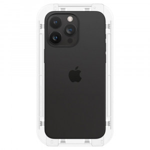Плосък стъклен протектор SPIGEN TR Ez Fit с инструмент за поставяне - iPhone 15 Pro Max прозрачен - Img 7