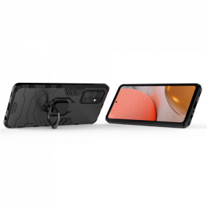 Подсилен гръб с магнитна стойка Ring Armor - Samsung Galaxy A72 черен - Img 6