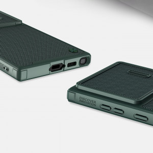 Подсилен гръб с подвижно покритие за камерата NILLKIN Textured S - Samsung Galaxy S23 Ultra син - Img 14