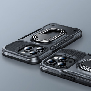 Подсилен гръб JOYROOM Dual Hinge с ринг стойка - iPhone 14 Pro черен - Img 6