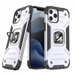 Подсилен гръб WOZINSKY Ring Armor със стойка - iPhone 13 сребрист - Img 1