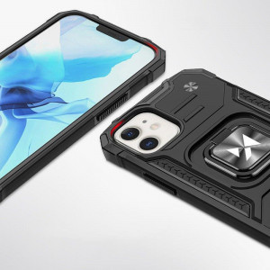 Подсилен гръб WOZINSKY Ring Armor със стойка - iPhone 14 черен - Img 3