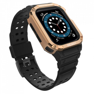 Подсилен калъф за корпус с каишка Protect - Apple Watch 41mm Series 9 / 41mm Series 8 / 41mm Series 7 / 40mm Series 6 / 40mm SE / 40mm Series 5 / 40mm Series 4 / 38mm Series 3 / 38mm Series 2 черен - Img 1