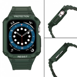 Подсилен калъф за корпус с каишка Protect - Apple Watch 41mm Series 9 / 41mm Series 8 / 41mm Series 7 / 40mm Series 6 / 40mm SE / 40mm Series 5 / 40mm Series 4 / 38mm Series 3 / 38mm Series 2 зелен - Img 4