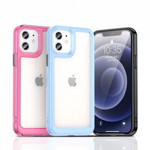 Прозрачен гръб с гел рамка Outer Space - iPhone 12 син - Img 4