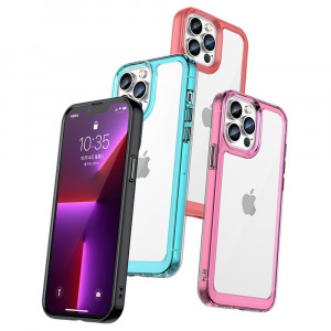 Прозрачен гръб с гел рамка Outer Space - iPhone 13 Pro Max червен - Img 7
