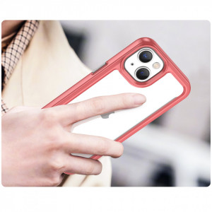 Прозрачен гръб с гел рамка Outer Space - iPhone 14 червен - Img 5