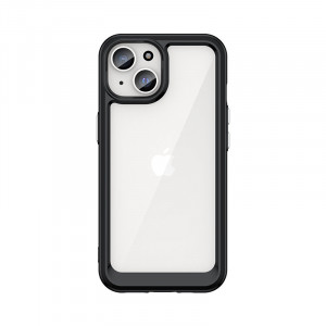 Прозрачен гръб с гел рамка Outer Space - iPhone 15 Plus черен - Img 1