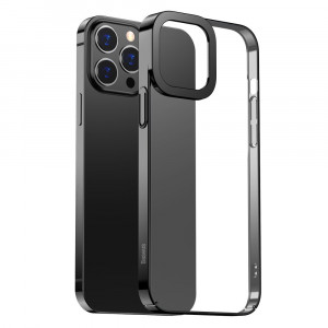 Прозрачен гръб с рамка BASEUS Glitter - iPhone 13 Pro Max черен - Img 11