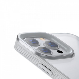 Прозрачен гръб с цветна рамка BASEUS Crystal - iPhone 13 Pro сив - Img 8