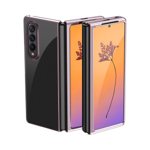 Прозрачен калъф с цветна рамка Plating - Samsung Galaxy Z Fold4 розов - Img 1