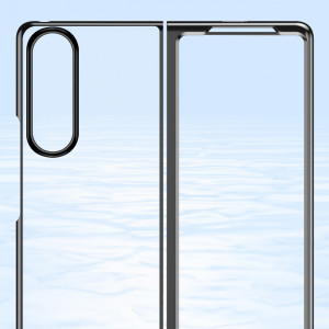 Прозрачен калъф с цветна рамка Plating - Samsung Galaxy Z Fold4 розов - Img 3
