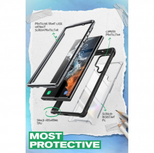 Прозрачен калъф 360° с черна рамка SUPCASE Iblsn Ares - Samsung Galaxy S22 Ultra - Img 5