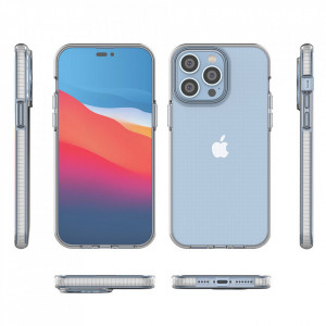 Прозрачен силиконов гръб с цветен кант Spring - iPhone 14 Pro Max черен - Img 2