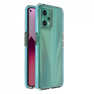 Прозрачен силиконов гръб с цветен кант Spring - Realme 9 5G / 9 Pro светлосин - Img 1