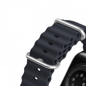 Силиконова каишка Dux Ducis OceanWave - Apple Watch 41mm Series 9 / 41mm Series 8 / 41mm Series 7 / 40mm Series 6 / 40mm SE / 40mm Series 5 / 40mm Series 4 / 38mm Series 3 / 38mm Series 2 / 38mm (1st gen) сив - Img 7
