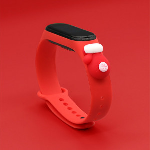 Силиконова каишка Xmas - Xiaomi Mi Band 3 / Band 4 коледен дизайн (ръкавичка) червен - Img 2