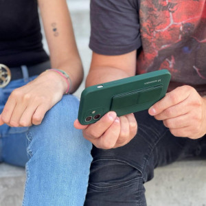 Силиконов гръб със стойка WOZINSKY Kickstand - iPhone 12 Pro сив - Img 6