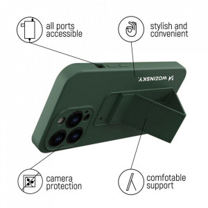 Силиконов гръб със стойка WOZINSKY Kickstand - Samsung Galaxy S22+ червен - Img 2