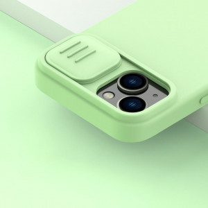Силиконов гръб с подвижно покритие за камерата NILLKIN CamShield Silky Silicone - iPhone 14 Plus среднощно синьо - Img 8