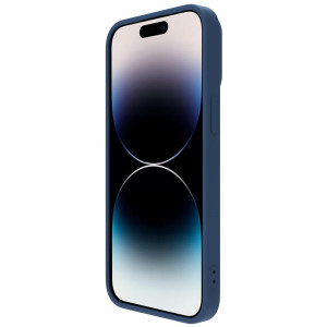 Силиконов гръб с подвижно покритие за камерата NILLKIN CamShield Silky Silicone - iPhone 14 Pro Max син - Img 6