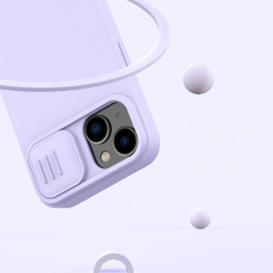Силиконов гръб с подвижно покритие за камерата NILLKIN CamShield Silky Silicone - iPhone 14 среднощно синьо - Img 13